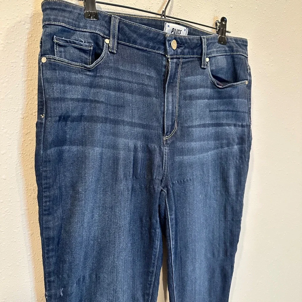 PAIGE Hoxton Ankle Jeans Womens 32 Dark Blue High Rise Skinny Stretch Denim